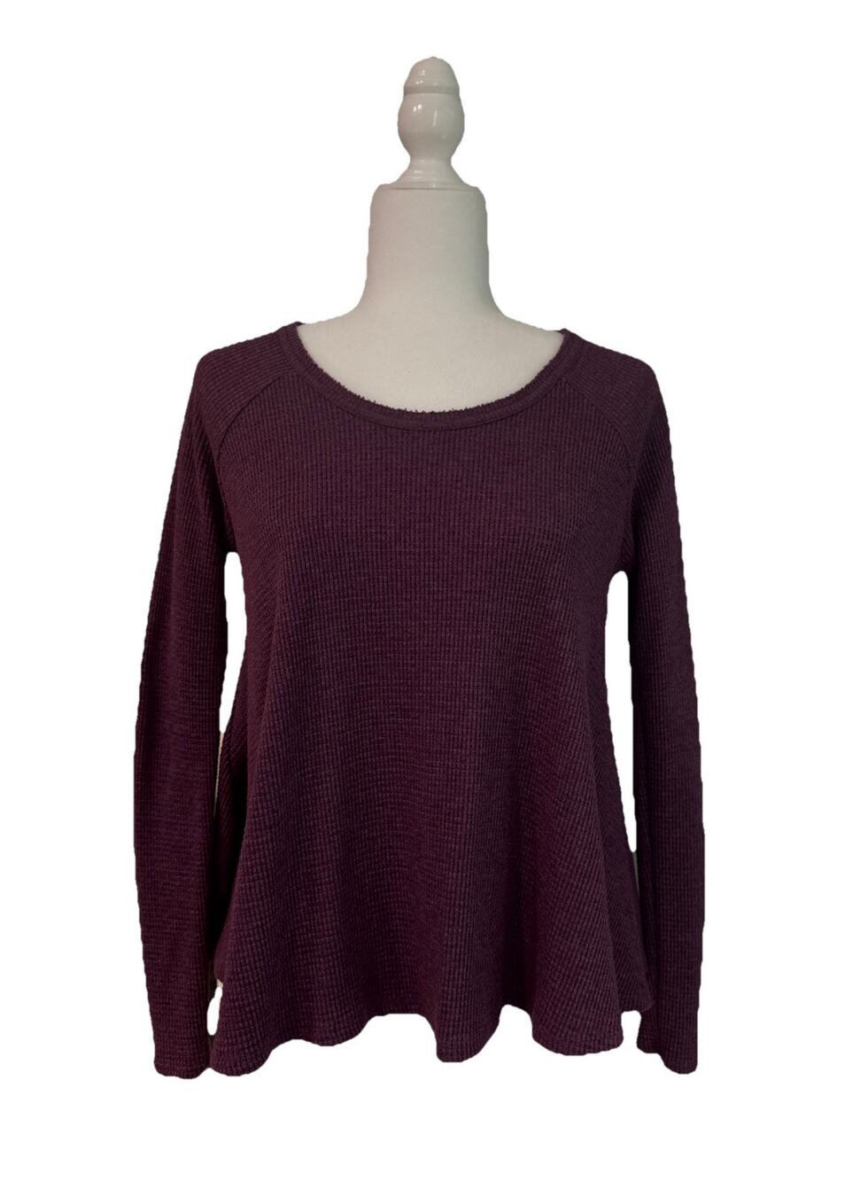 We The Free Waffle Top Womens XS Purple Cotton